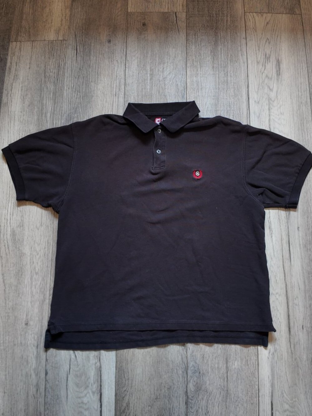 Vintage Chaps Ralph Lauren Polo Shirt Men Large Embroidered Crest Knit Black